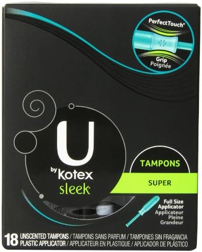 Тампони U By Kotex Sleek повишена абсорбция, 18 парчета (опаковка от 8 броя)