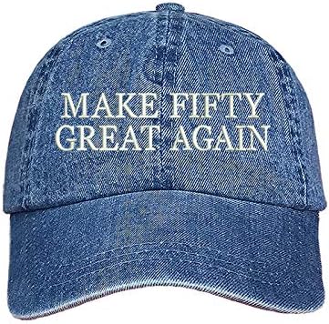 Бейзболна шапка Prfcto Lifestyle Make Fifty Great Again - шапка на 40-та годишнина - Забавна шапка за рожден ден