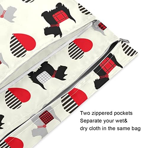 Тъканни чанта за влажни сушене на Пелените на susiyo, Бежово Непромокаеми торби за Многократна употреба за мокро почистване с два джоба с цип, Детска Количка, Пътна Ча?