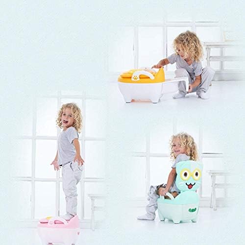 HIZLJJ детско столче за хранене, приучения към гърне за момчета и момичета с дръжка и защита от пръски - Удобна седалка за бебето (Цвят: розов)