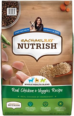 Рейчъл Рей Nutrish Премиум Натурален суха Храна за кучета За Рецепта с Пиле и зеленчуци, 28 паунда (Опаковка може да варира)