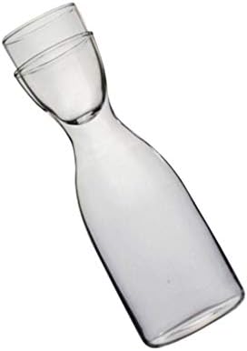 1 Комплект Стъклена Кана Нощни Гарафа Нощен Гарафа за вода с Чаша Набор от Стъклени Графинов за вода за лесно Нощно Напитка Дом Офис Хотел Прозрачен