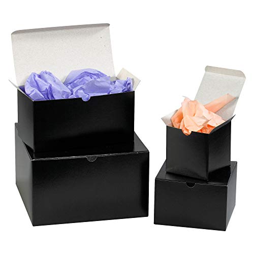 Подаръчни кутии Aviditi, 6 x 4 1/2 x 4 1/2, блясък-черни (опаковка от 100 броя) Кутии лесен монтаж, подходящи за празници, рождени Дни и за специални случаи