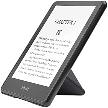 Черен калъф FGHANBA за Kindle Paperwhite 6,8 (11-то поколение - випуск 2021 година), текстилен калъф премиум-клас с функция за автоматично включване / изключване и множество ъгли за четене на електронни книги Signature