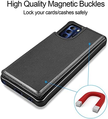 Njjex За Motorola Moto G Stylus 2022 4G Калъф-портфейл с държач за карти, отделения за кредитни карти, изкуствена кожа, Тънък Защитен калъф-книжка с панти капак, броня с рамка от TPU, калъф с магнитна закопчалка за