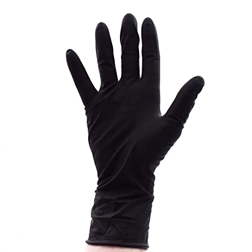 Ръкавици за многократна употреба Colortrak Premium Grip, 4 на двойки (общо 8 ръкавици), Латекс, без прах, Трайни и химически устойчиви, Текстурирани за по-добро захващане, Удължен маншет, Може да се пере, Черни, Големи,