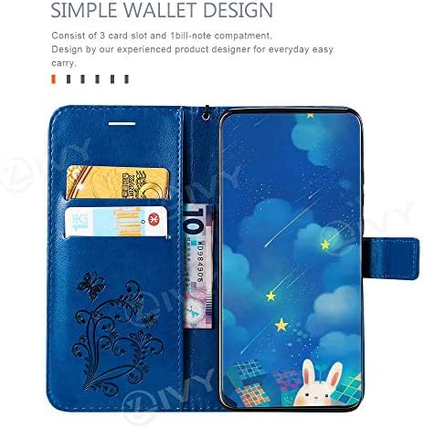 Чанта-портфейл IVY S20 FE Бътерфлай за Samsung Galaxy S20 FE 5G - син