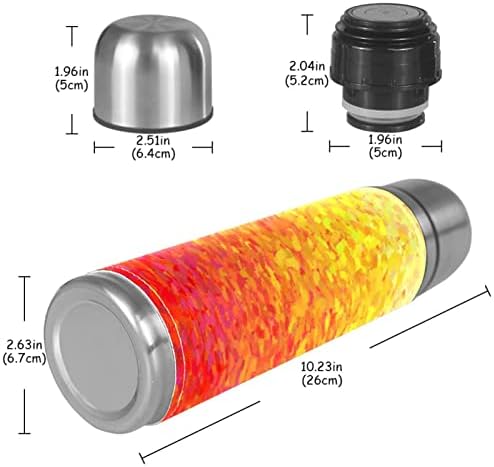 Неръждаема Стомана Кожена Чаша С Вакуумна Изолация Живопис с маслени Бои Термос Бутилка за Вода за Топли и Студени Напитки на Деца, Възрастни, 16 Унции