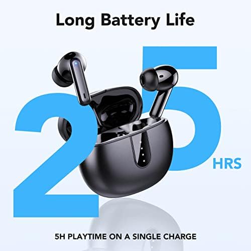 Безжични слушалки TECH-Yard, Bluetooth-слушалки ANC + ENC с ниско закъснение 5,3, led дисплей с 25-часов времето на възпроизвеждане, безжични слушалки IPX-7, водоустойчива. Поддръжка на iOS, siri, Android, Windows