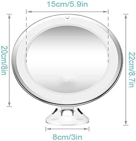 Огледало за тоалетка маса, Гъвкаво (7X и 10X) Увеличително огледало с led осветление, Огледало за тоалетка вечеря в банята С трайно вендузата, завъртащо се на 360 градуса, Компактно огледало за пътуване (бяло), светлини