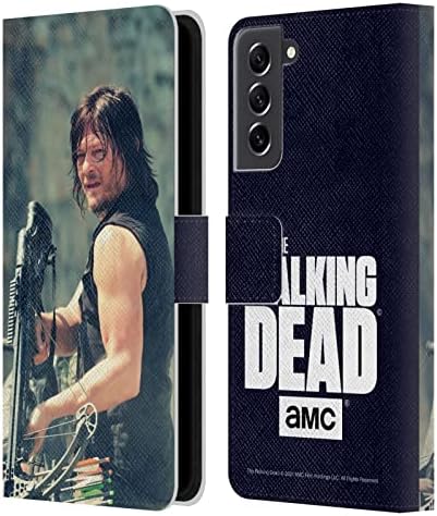 Дизайн на своята практика за главата, Официално Лицензиран AMC The Walking Dead Archer Дарил Диксън, Кожен Калъф-книжка-джобен формат и е Съвместим с Samsung Galaxy S21 FE 5G