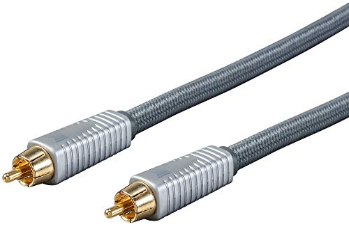 Монолитна кабел RCA - Сребърен - 6-Крак Акорд, 24-каратные Позлатени Конектори, алуминиево фолио, екран с мед оплеткой OFC