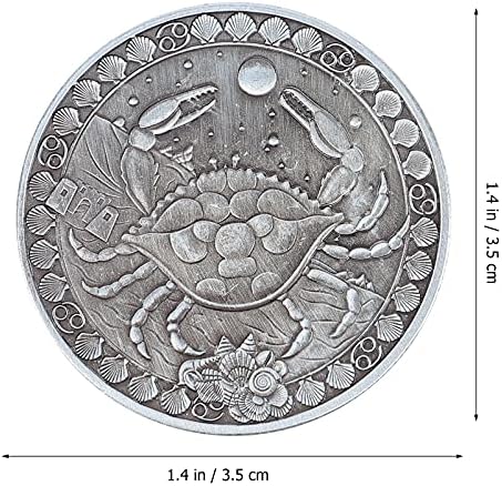 TOYANDONA 2 елемента 12 Съзвездия Възпоменателна Монета Метал Рак на Монети Антични Двустранен Зодиакальная Монета за Гадаене на Късмет за Оцелелите Подарък За Рожден Ден