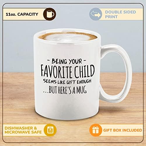 Shop4Ever® да Бъде вашето любимо дете - това е достатъчно подарък Керамични кафеена чаша на Ден на бащата-подарък за Деня на майката, 11 грама. (Черна дръжка)