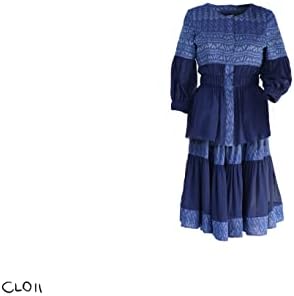 Висококачествен комплект дамски дрехи от тайландски тъкани, модел CL011, качеството на стоката от Тайланд, тъмно син