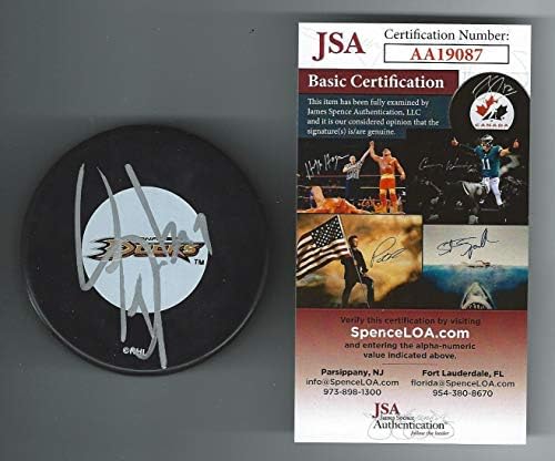Скот Нидермайер Подписа шайбата Анахайм Дъкс, Аутентифицированную JSA AA19087 - за Миене на НХЛ с автограф