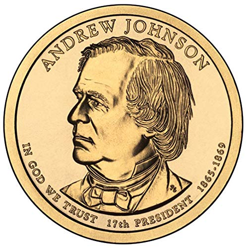 2011 г. P Позиция A BU Избор на председателите на долара Андрю Джонсън В монетния двор на САЩ, Без да се прибягва