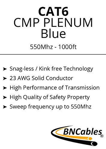 Пленумный кабел 550 Mhz CAT6 1000 метра синьо, 23AWG 4 двойки, Плътен мрежов кабел, Неекранирана Усукана двойка (UTP), е на разположение в синьо, бяло, жълто, сиво, purple, зелен и черен цвят (син)
