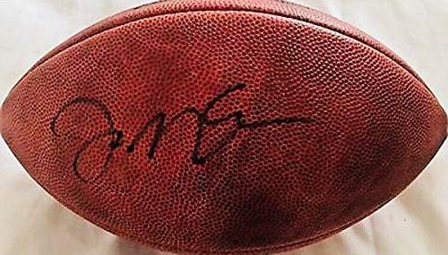 Джо Монтана Подписа Истински топка за футбол NFL с автограф - Горната палуба - SF 49ers - Футболни топки с автографи