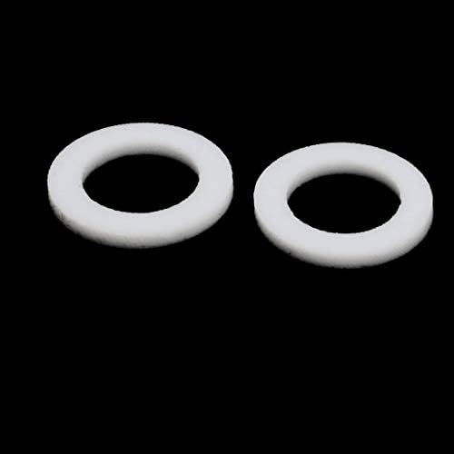X-DREE 19 mm x 12 mm x 2 mm PTFE Кръгло плоско о-пръстен за миене Бял цвят 20 бр (Anillo de junta de arandela plana против forma redonda de 19 mm x 12 mm x 2 mm PTFE BLANC-O 20 бр.