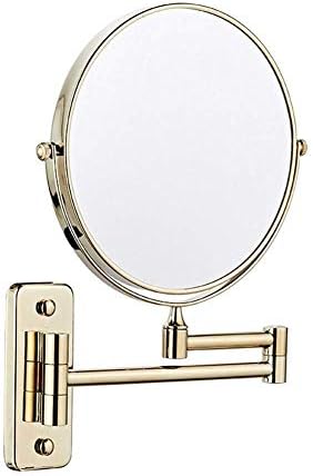 Огледало за грим Огледала за баня Стенни Двустранно огледало с 3-Кратно увеличение 8-инчов Огледало за Тоалетка Маса Със Свободното Въртене на 360 градуса, Выдвижное за козметични грим / Огледало за бръснене в Банята