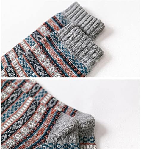LIUZH, 5 чифта/компл., Бизнес Мъжки вълнени чорапи, изолирана Мъжки чорапи, Топли зимни ботуши в национален стил Ретро (Цвят: 5 двойки, Размер: Един размер)