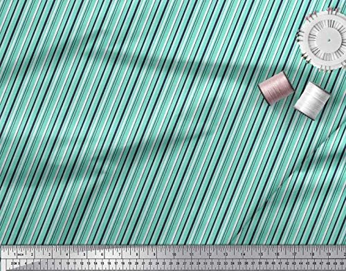 Рубашечная тъкан от памучен холщовой тъкан Soimoi с принтом в ивица с ширина ярд 56 инча