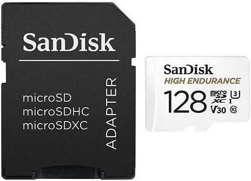 Карта памет SanDisk microSD High Endurance 128 GB Работи с интелигентни камера Wyze Cam ДВ, Wyze Cam Pan v3 (SDSQQNR-128G-GN6IA) V30 C10 U3 в комплект с 1 на всички, с изключение на устройства, четец за карти памет