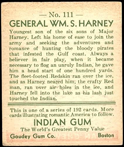 1933 Индийски дъвки Гуди 111 генерал Уилям C. Харни (Карта) VG/EX+