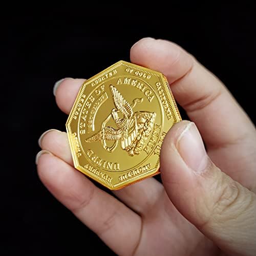 1851 Американска Монета Humbert Octagon Занаятите Позлатени Чужд Медальон Колекция Орел Издълбани Икона