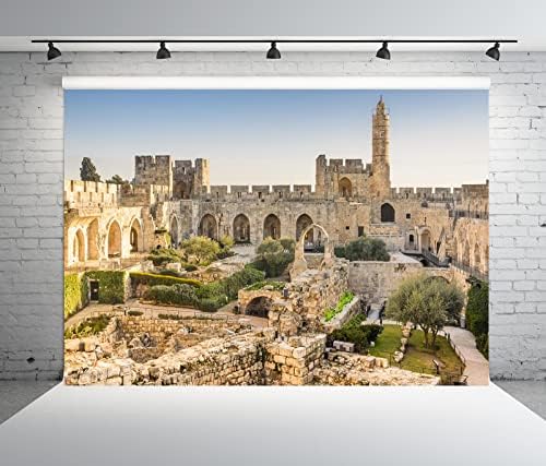 Плат BELECO 12x8 метра на Стария град на Йерусалим, на Фона на Израелската Кулата на Давид Фон Кулата на Давид Древните Руини на Исторически Места на Фона на Тапети Декор Ерусалим Пътуване Портрет Подпори За Фотосесия