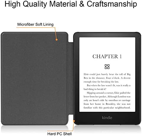 Калъф за изцяло новия Kindle Paperwhite (10-то поколение, 2018 година на издаване) - Лек калъф от искусственнойкожи премиум-клас с функция за автоматично преминаване в режим на