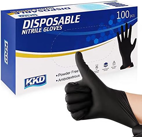 За еднократна употреба нитриловые ръкавици KKD черно, без латекс и прах за приготвяне на храна, почистване, работа