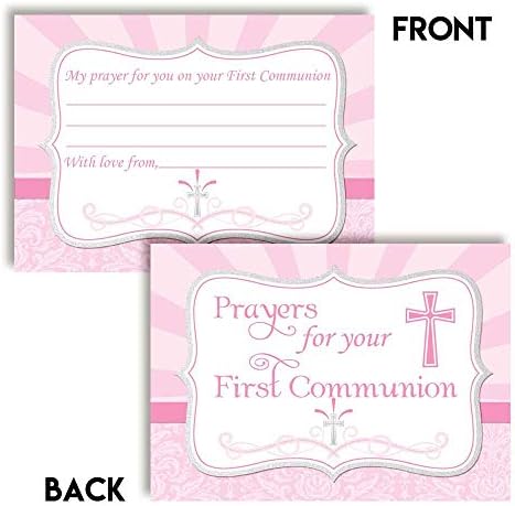 Религиозно Попълване на Молитвените картички за момичета до Първия Святото Причастие, Десет Празни карти с размер 4 х 5.5 инча от AmandaCreation