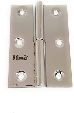 Ssiskcon 2 Махнете Подвижни панти от неръждаема стомана, разборные панти 3 инча (75 мм) Огледален образ на шийн finish 32 от лявата страна (Комплект от 2 линии с 12 винта - Опаковка от 1