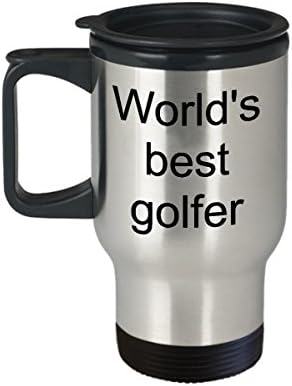 Най-добрата в света Пътна чаша за играчи На голф - Кафеена чаша на тема голф - Подаръци за възрастните играчи На голф, Които Обичат дядо