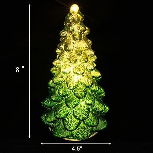 Diahom Настолна Коледно Дърво От Зелен Живачен Стъкло Коледен Начало Декор