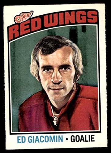 1976 О-Пи-Джи № 160 НХЛ Ед Джакомин Детройт Ред Уингс (Хокейна карта) ТНА Ред Уингс