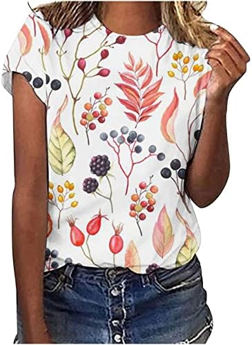 Момичета-Тийнейджърки през Цялата Силует Памук Птица Цветен Графичен Ежедневна Блуза, Тениска за Жени Лято Есен BG BG