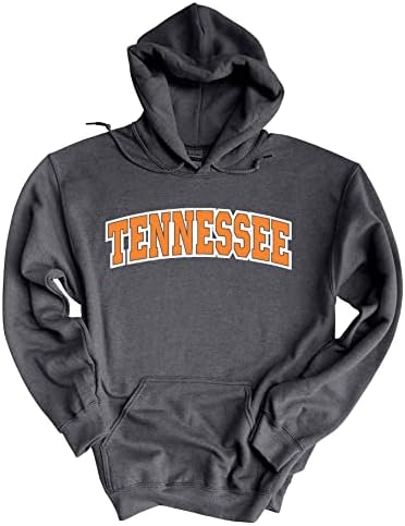 Мъжки hoody с качулка Trenz Shirt Company Tennessee Hoodie Футболен отбор Цвят Тенеси Оранжево Тенеси Роки Най -Хедър Сиво-голям