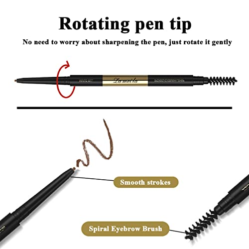 3 Различни молив за вежди, лесно създават естествени вежди и се държат по цял ден, 4 в 1: Молив за вежди * 3; Пискюл за вежди * 1, светло кафява #-927027