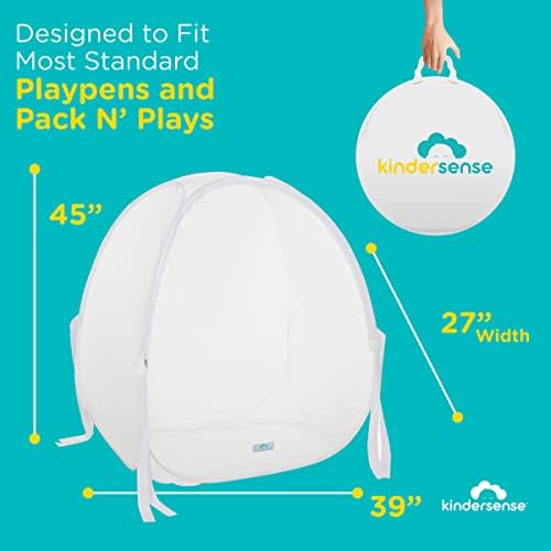 KinderSense - Комплект игри палатки със защитна мрежа за бебешко креватче - Topper за детски легла за манежей и мини-люлките, че бебето не е вылезал навън - въздух пропускливи mesh мрежа за яслите - Обновен навес от