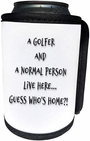 Текст 3dRose с надпис Тук живеят играч на голф и обикновен човек - Може да приключи бутилка интеркулер (cc-360768-1)