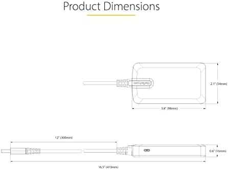 StarTech.com 3-Портов USB хъб и Ethernet - 3 USB порта-A - Gigabit Ethernet (RJ-45) USB 3.0 със скорост 5 Gbit /сек - Захранване от гуми - Кабел с дължина 1 метър /30 см - Адаптер USB-хъб за преносим лаптоп с GbE (5G3AGBB-USB-A-HUB)