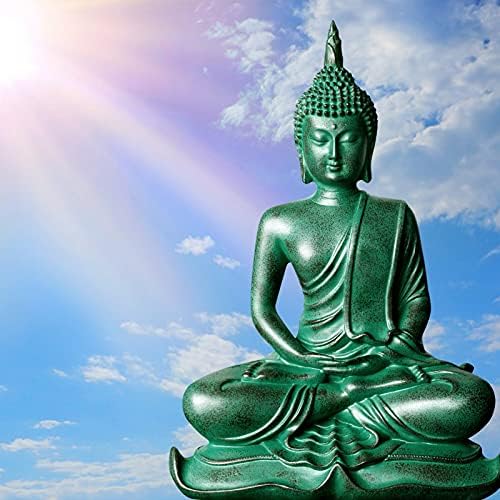 Статуя на Буда DBassinger за домашен интериор, 6,18Антични Тайланд Статуя на Седнал Шакямуни от Смола с Бронзов покритие, Отлична Украса за Олтар за Медитация