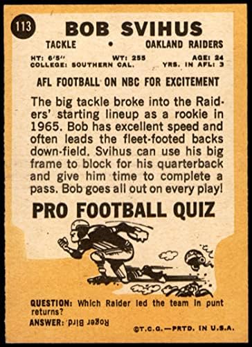 1967 Topps 113 Боб Свихус Oakland Raiders (Футболна карта) NM+ Raiders USC