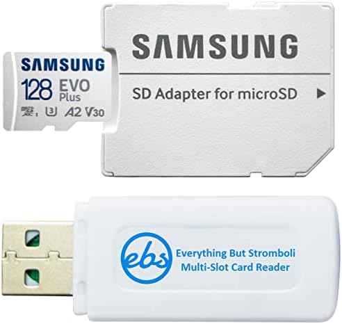 Карта памет Samsung Evo Plus 128 GB Micro SDXC клас 10, Работи с телефони на Samsung Galaxy J2 Основната, J3 (2018 Г.), J4 Основната (MB-MC128KA) в комплект с (1) за всички, с изключение на устройството за четене на