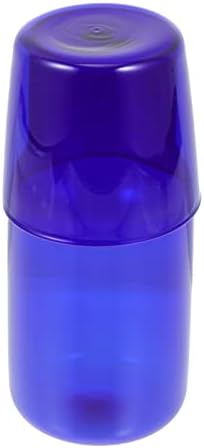 Бутилки за прозрачна вода Cabilock Бутилки за прозрачна вода Мерителни Чаши Нощна Нощна вода с Чаша Вода е от 2 части за по-удобно полуночного напитка Сини Пластмасови чаши за кафе, Чаши за вино в Пластмасови Чаши за
