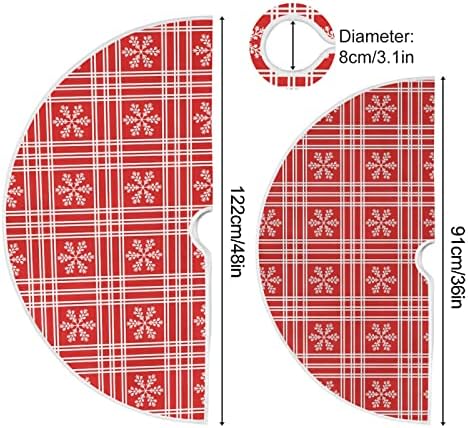 Oarencol Коледна Снежинка Бъфало Пола за Коледно 36 инча Червено-Бяла Клетчатая Коледна Празнична Парти Коледа Мат Декорация