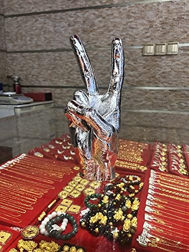 Blowind Сребърни Полирезиновые Настолни Фигурки за жестове на ръцете, Декор от Пальцевой Скулптура - Сребърни Подаръци за семейството и приятелите Личност на Света (Победител)
